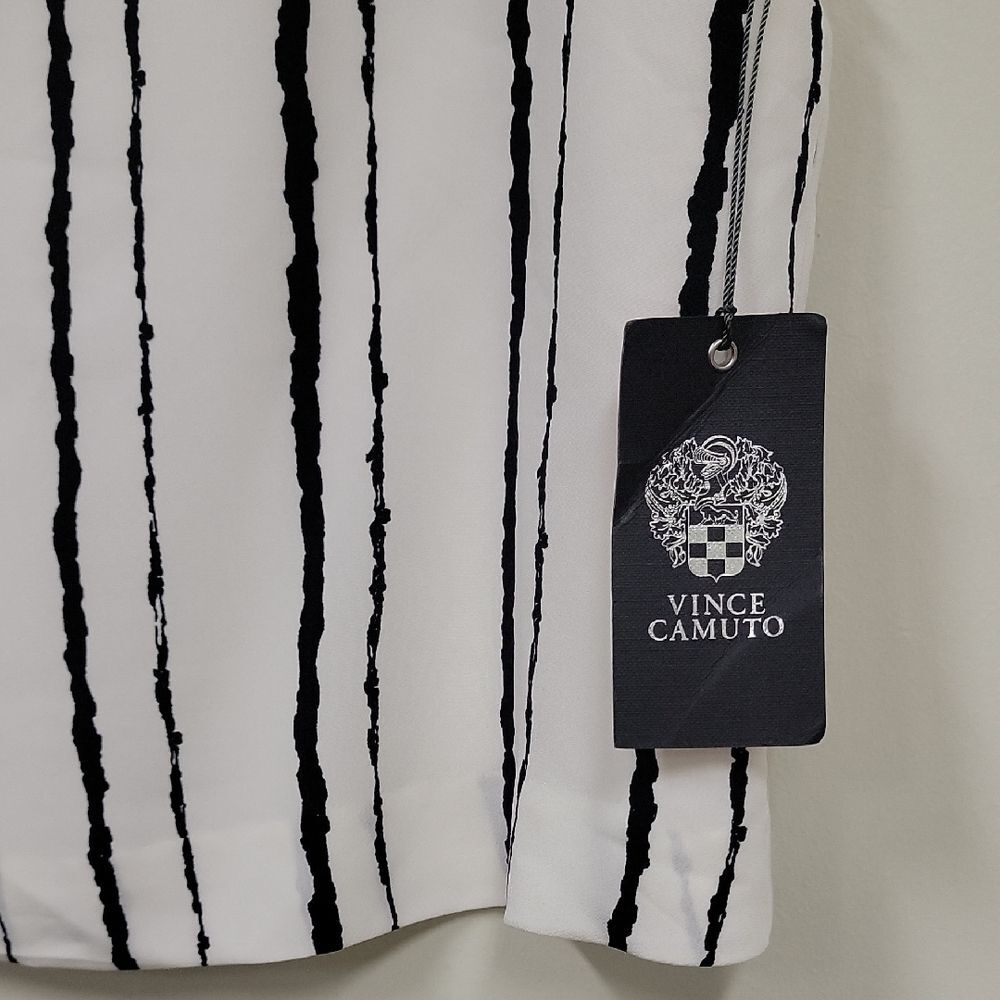 Vince Camuto Striped Tank Top Black White Size S - Picture 3 of 11